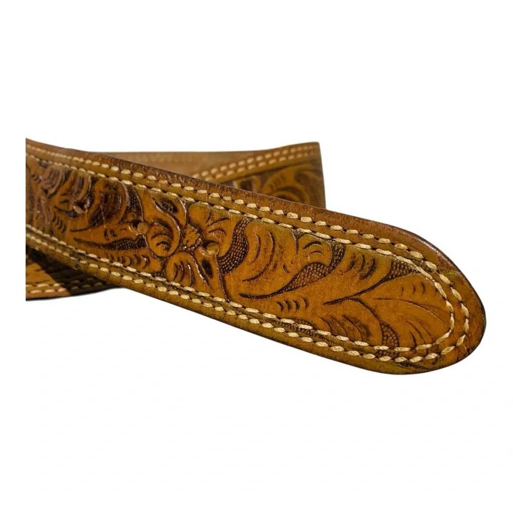 Men’s Western Core Leather Belt with Silver Buckle